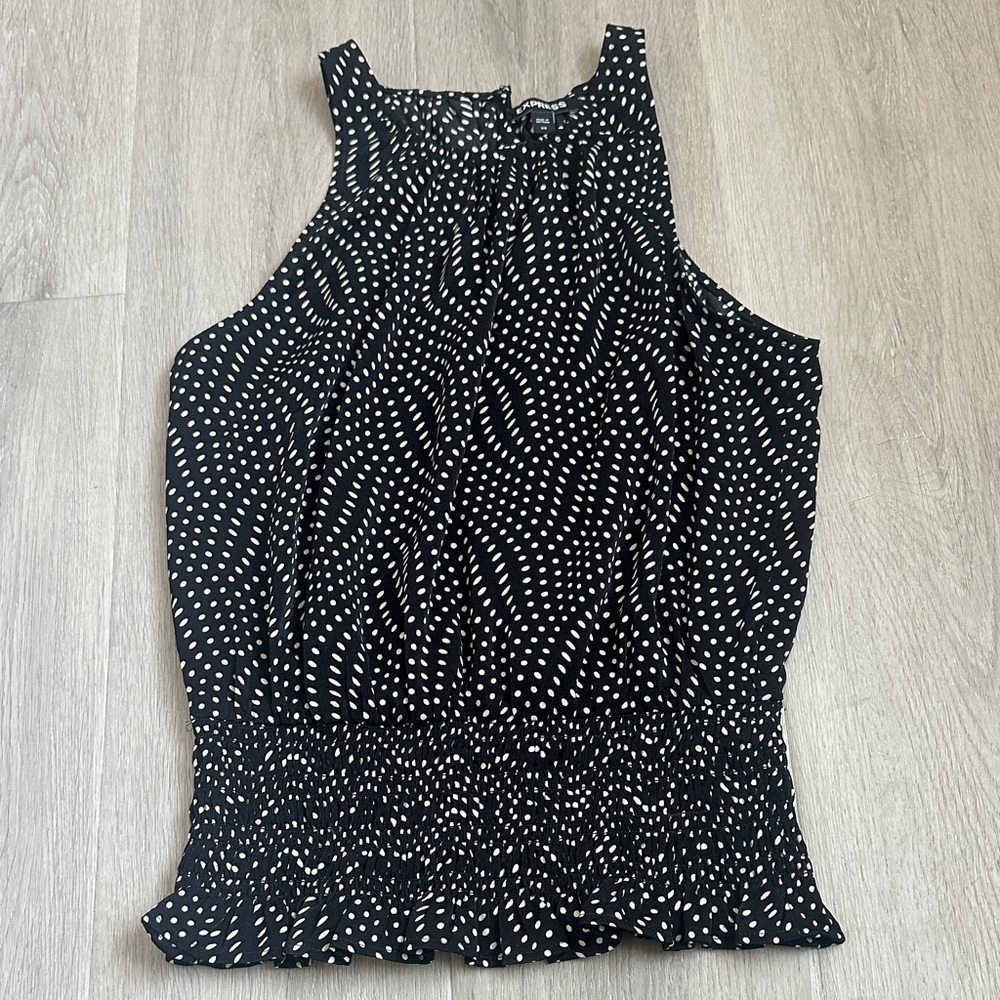 EXPRESS Black  and White Patterned Women's Top size XS